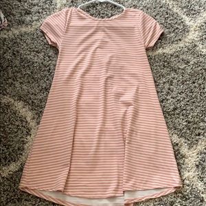 Pink and white dress